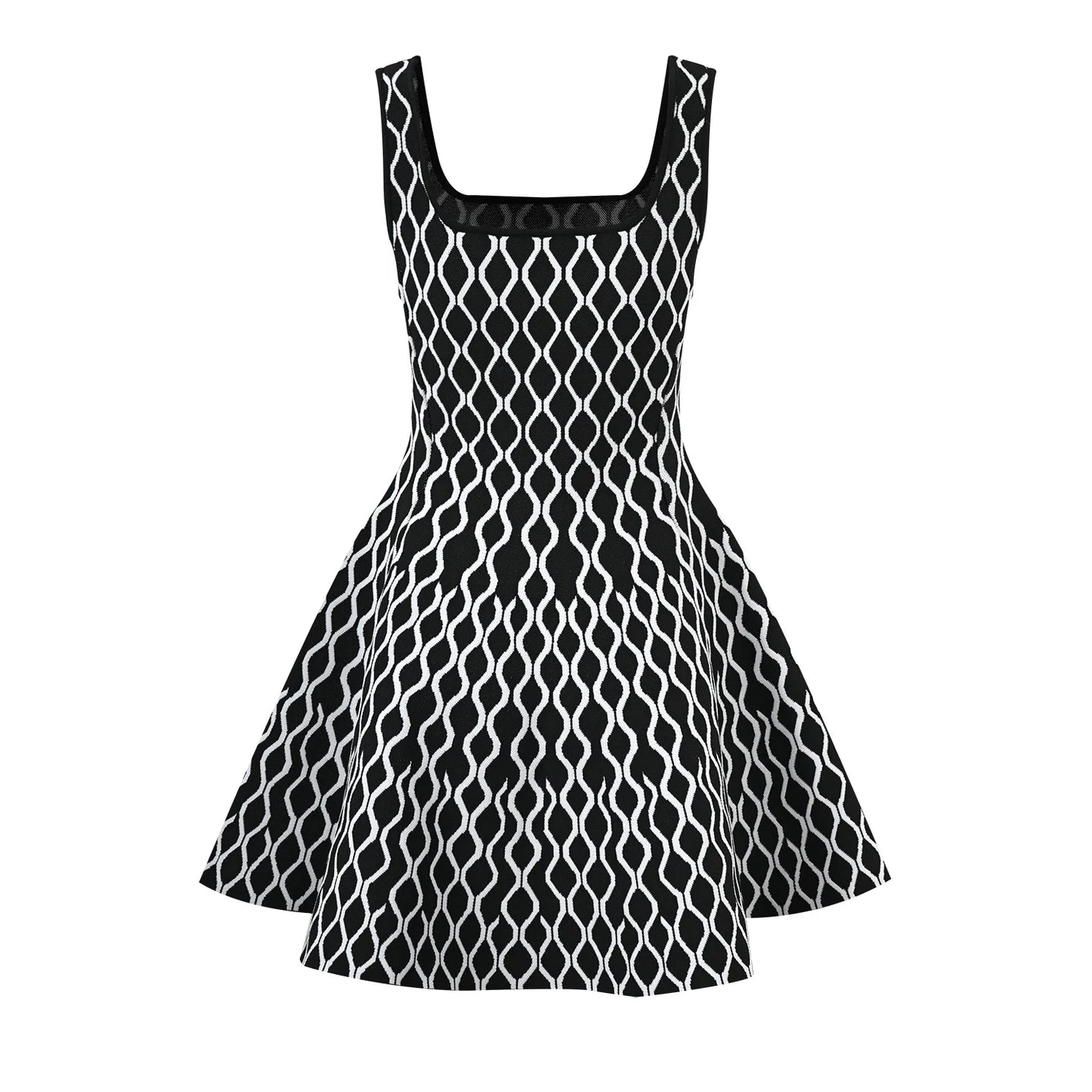Women's U-neck knitted dress