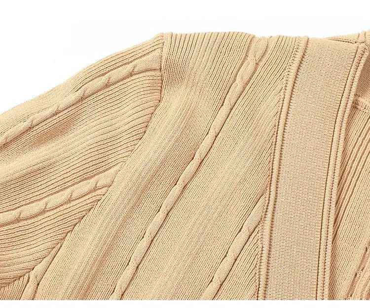 Women's long-sleeved patchwork knitted dress