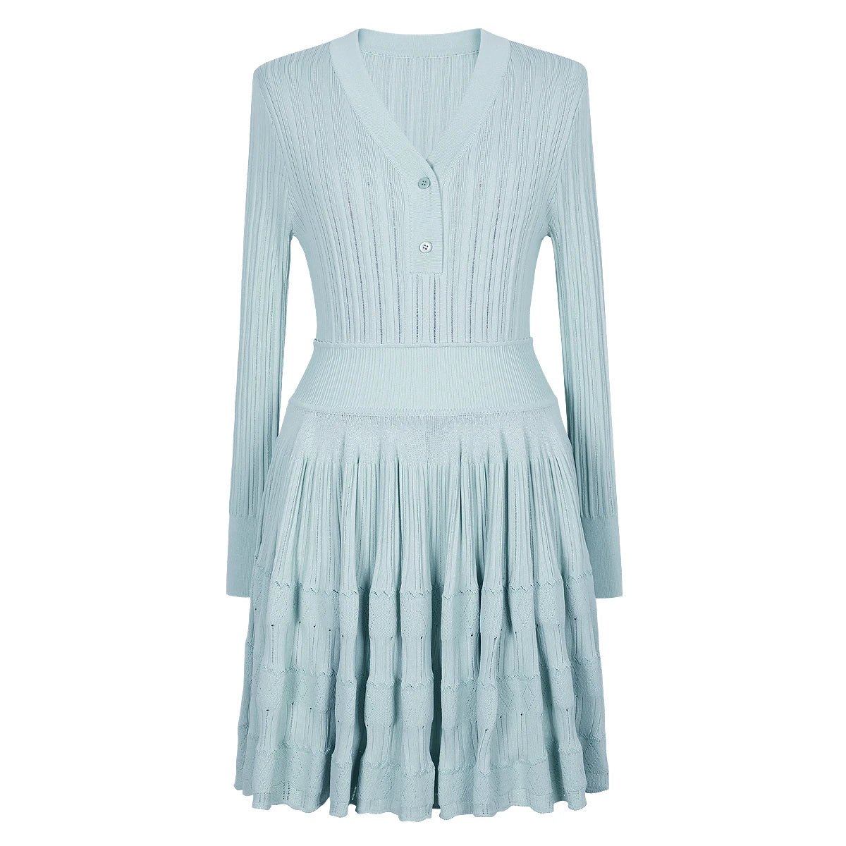 Women's long-sleeved knitted mini dress
