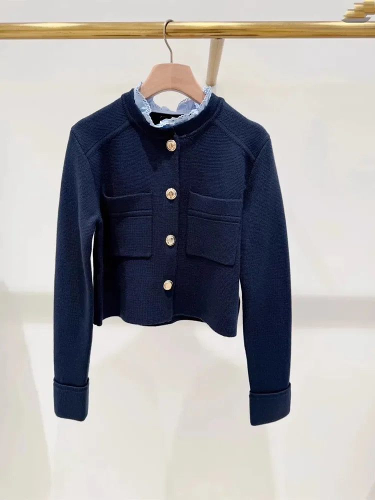 women's long sleeve knitted cardigan