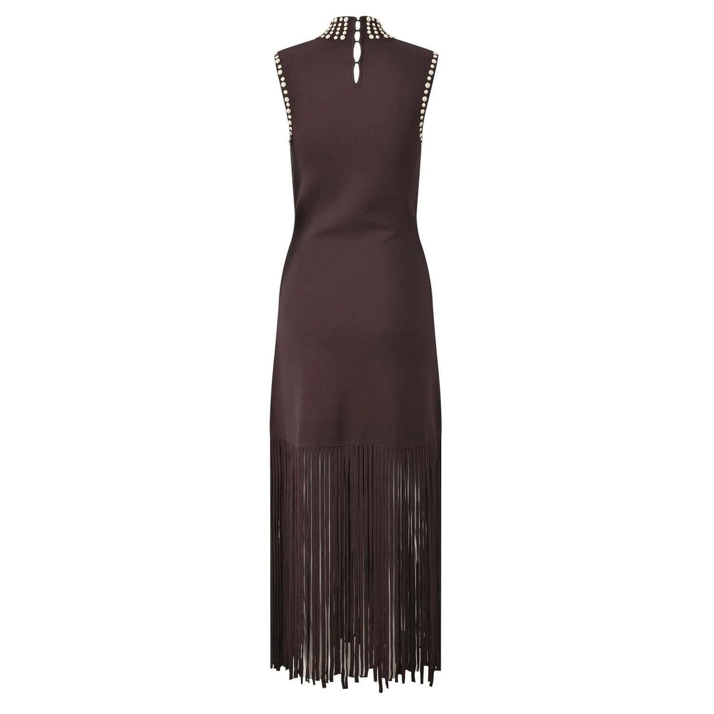 Women's high collar sleeveless knitted dress