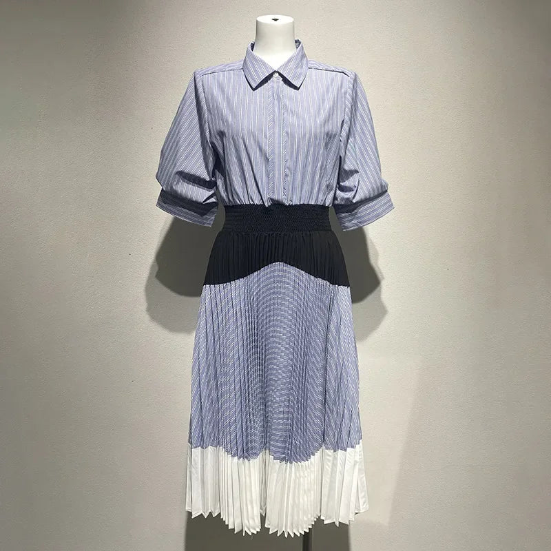 Women's striped patchwork dress