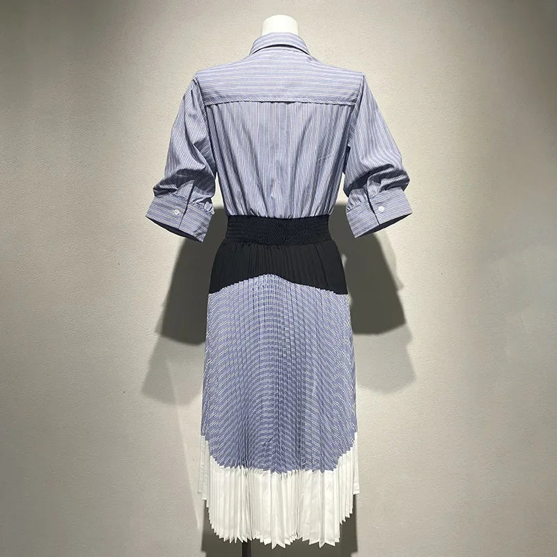 Women's striped patchwork dress