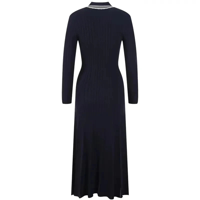 Women's elegant long sleeve knitted dress