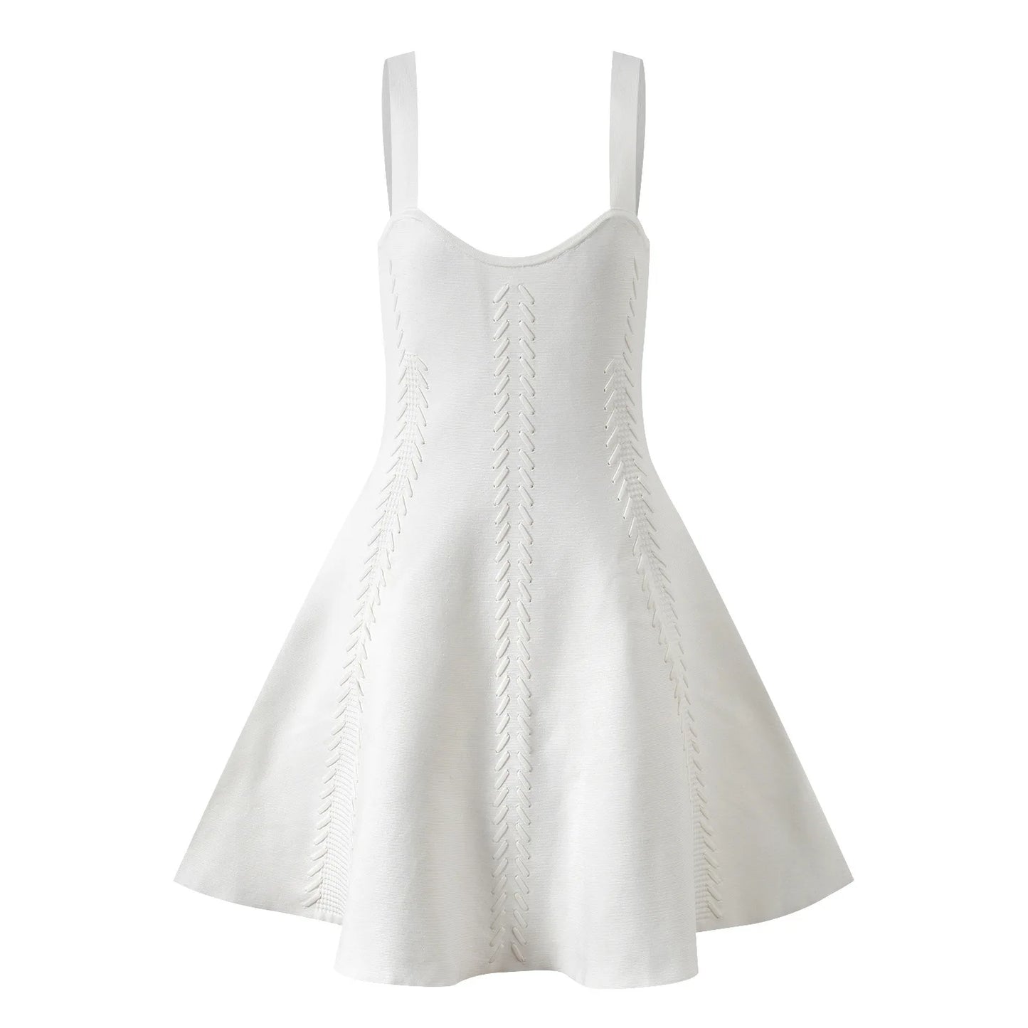 Women's white knitted two-piece suit