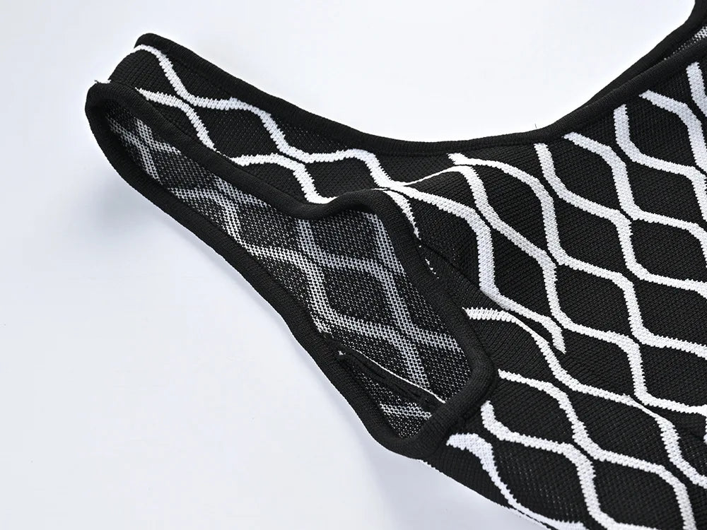 Women's U-neck knitted dress