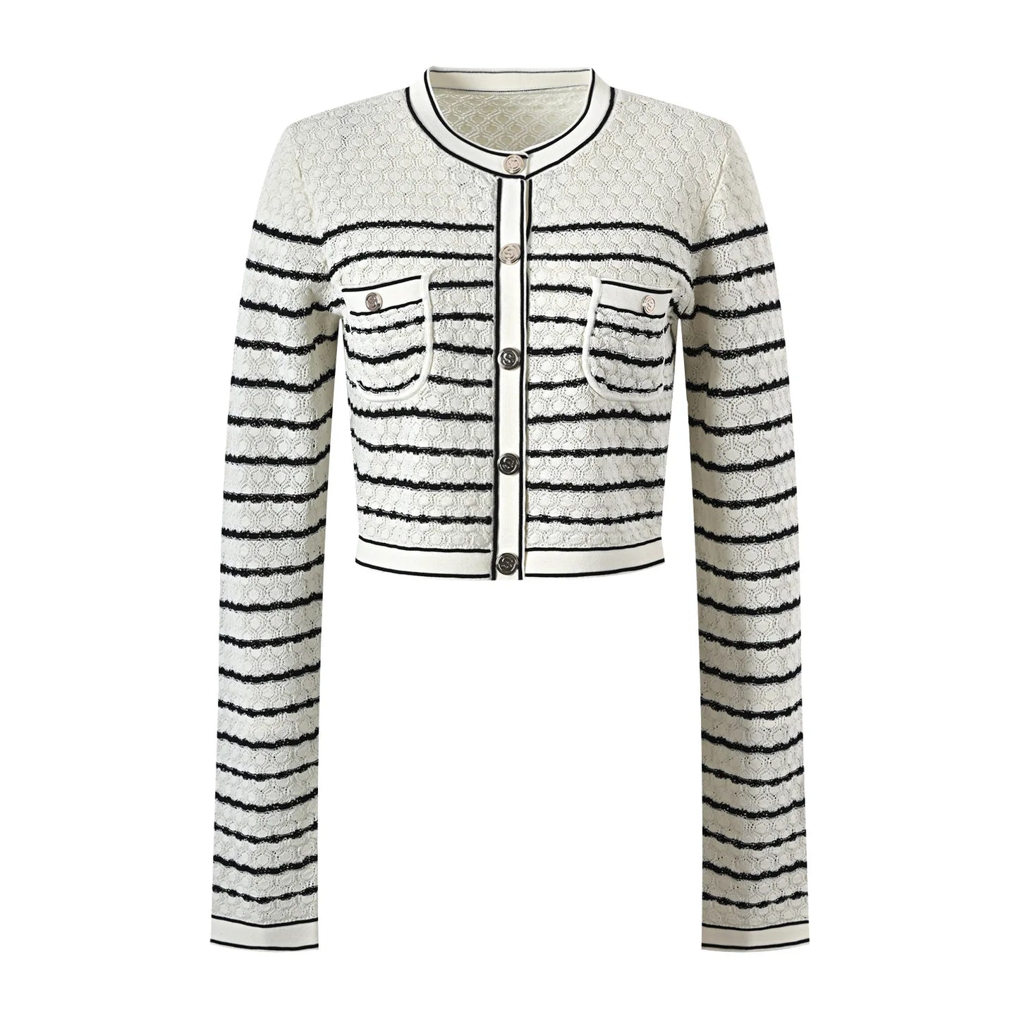 Long Sleeve Single-breasted Cardigan Slim Skirt Women Knit 2Pcs