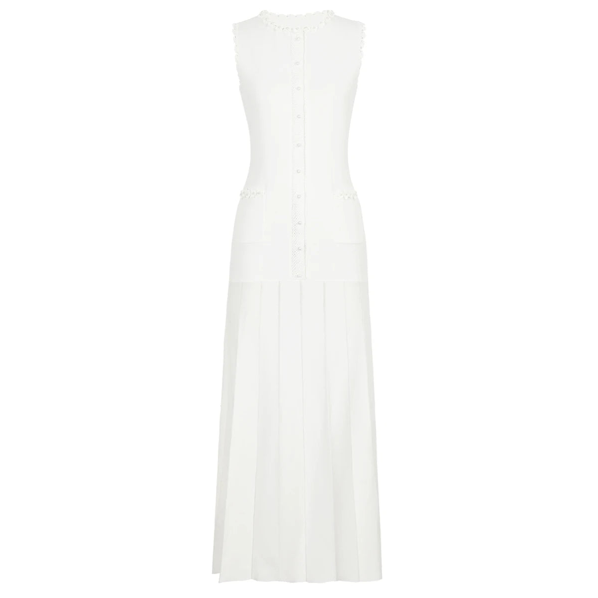 Women's Sleeveless Round Neck Slim Fit Knit Dress