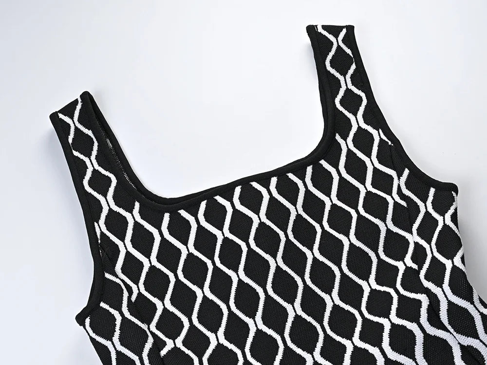 Women's U-neck knitted dress