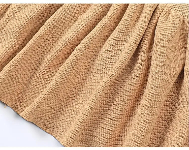 Women's long-sleeved patchwork knitted dress