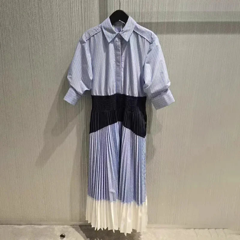 Women's striped patchwork dress