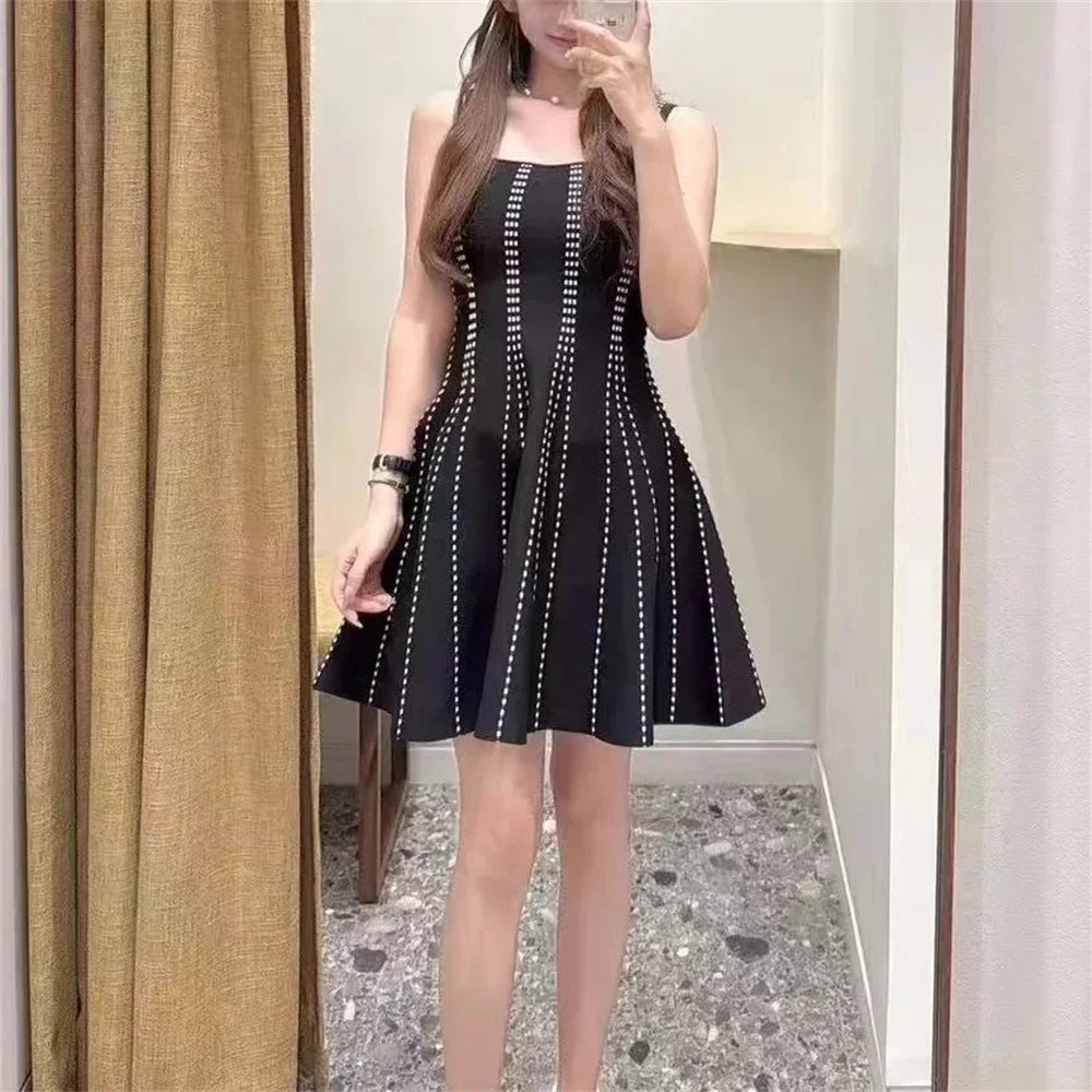 Women's black embroidered two-piece suit