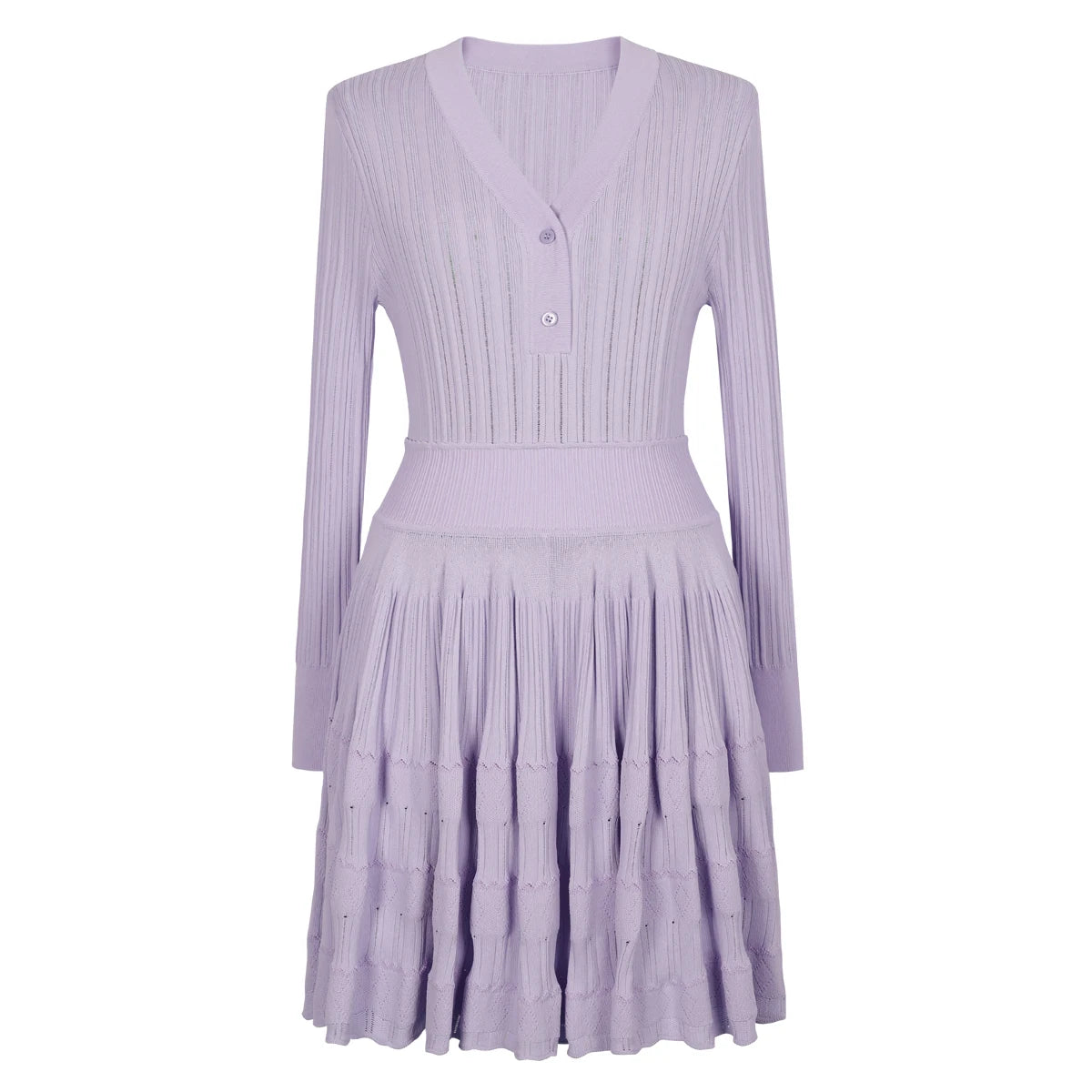 Women's long-sleeved knitted mini dress