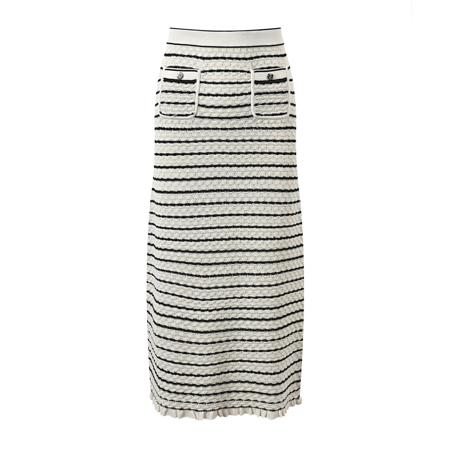 Long Sleeve Single-breasted Cardigan Slim Skirt Women Knit 2Pcs