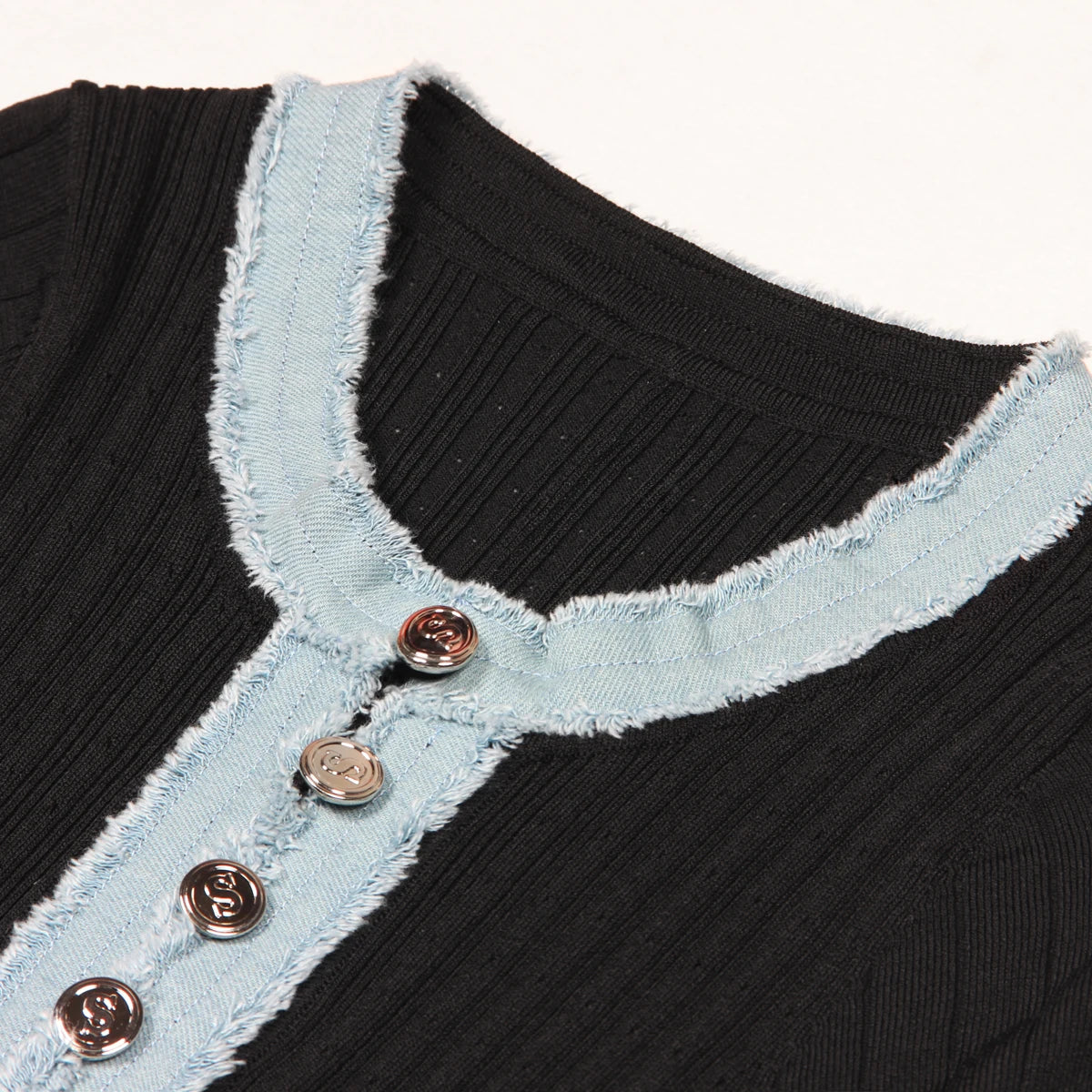 Women's short-sleeved round-neck knitted dress