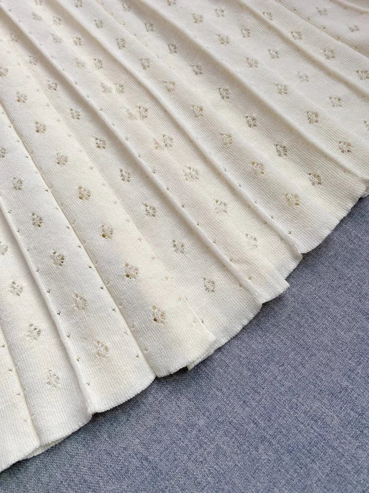 Women's white knitted sleeveless dresson Vestidos