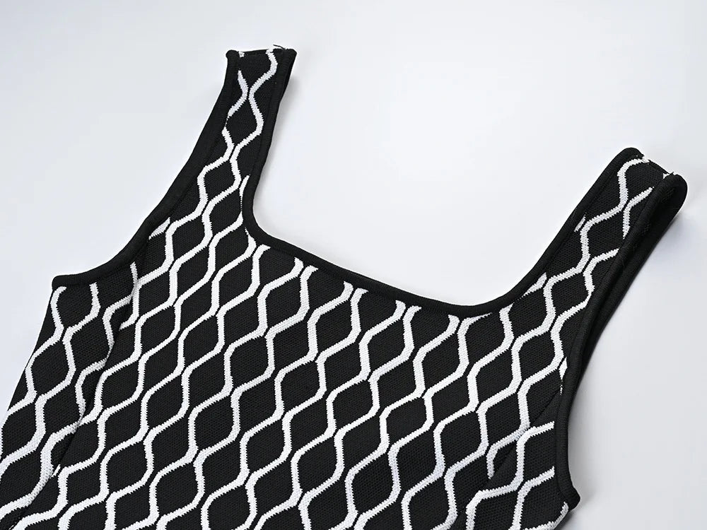Women's U-neck knitted dress