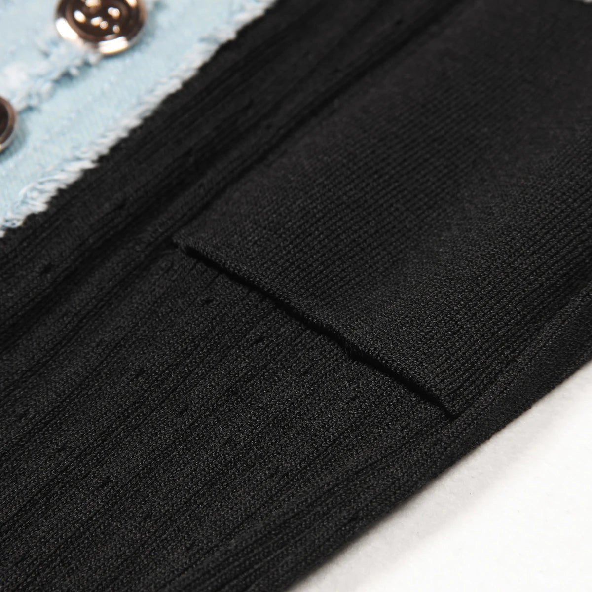 Women's short-sleeved round-neck knitted dress