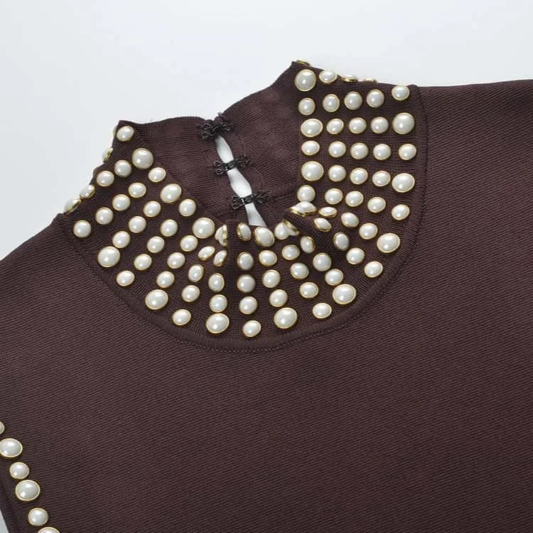 Women's high collar sleeveless knitted dress