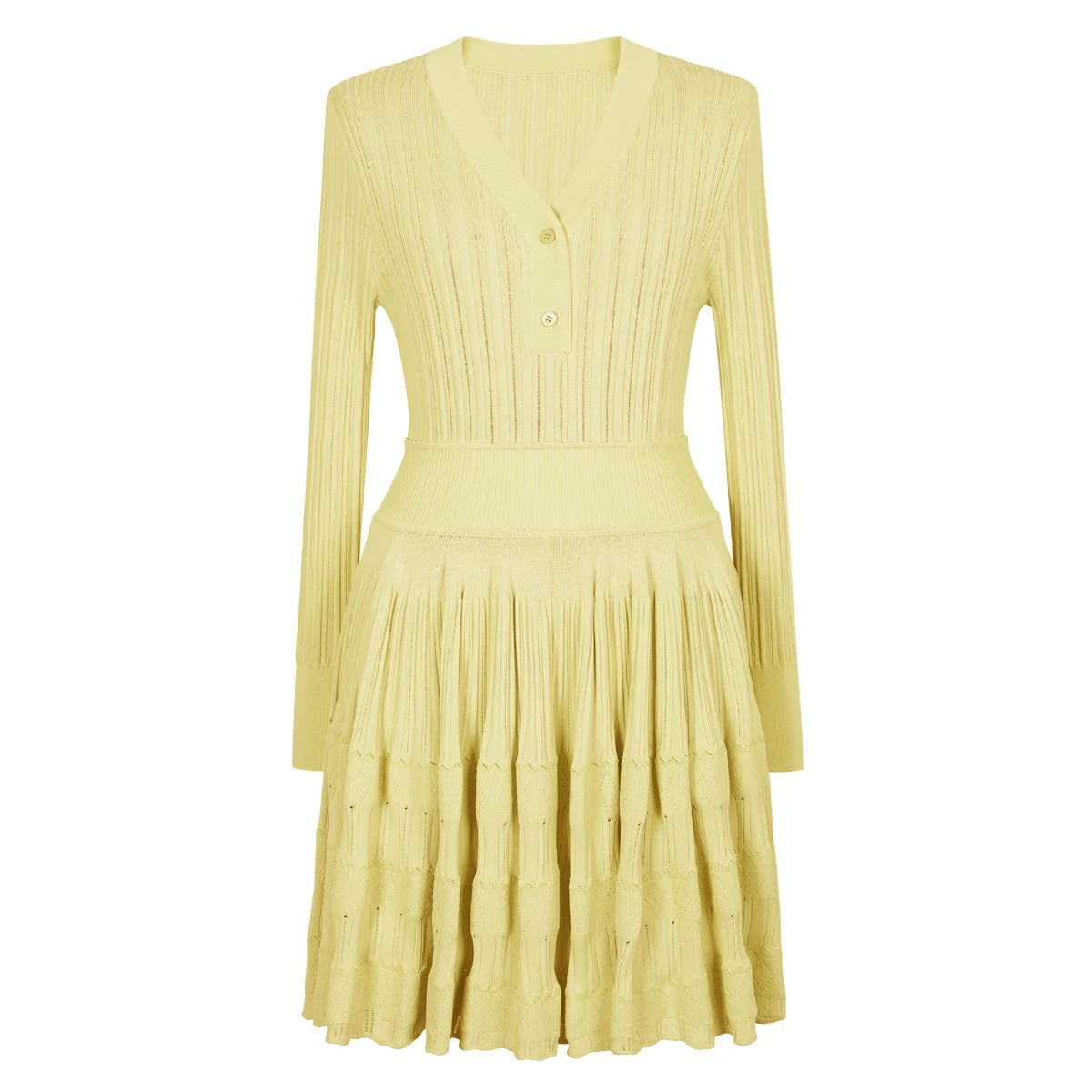 Women's long-sleeved knitted mini dress