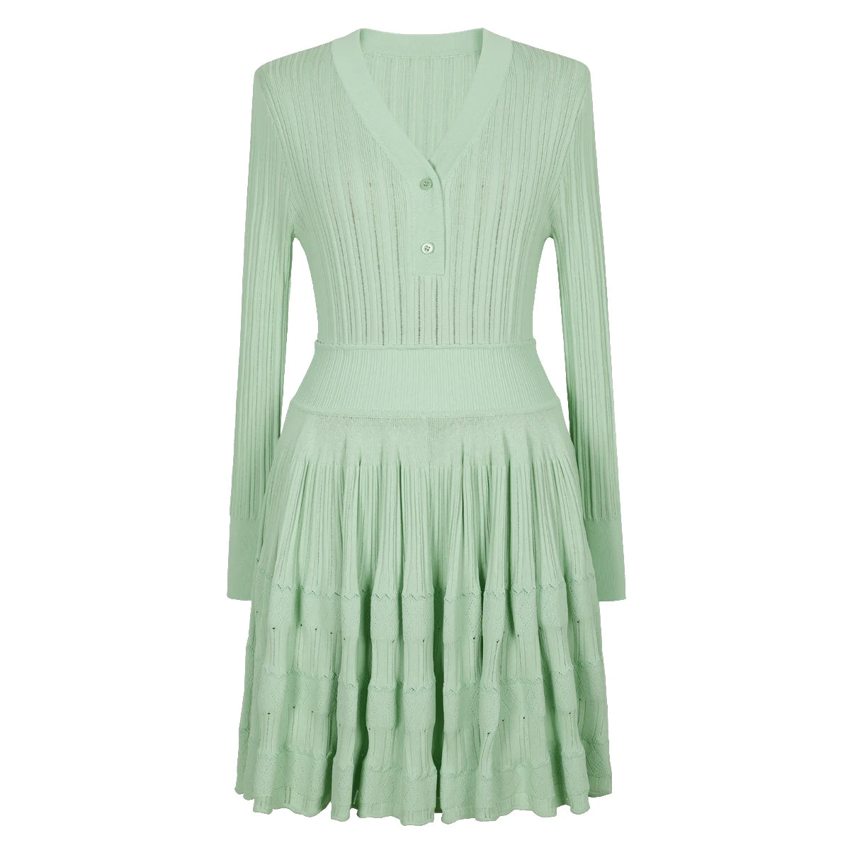 Women's long-sleeved knitted mini dress