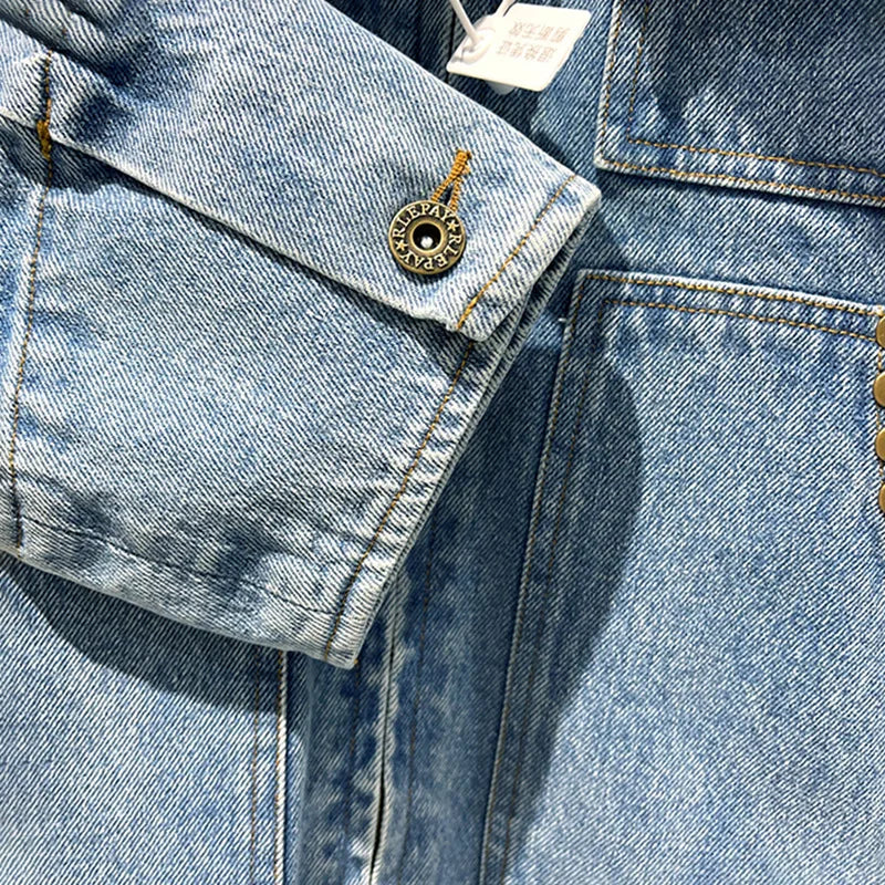 women's long sleeve casual denim jacket