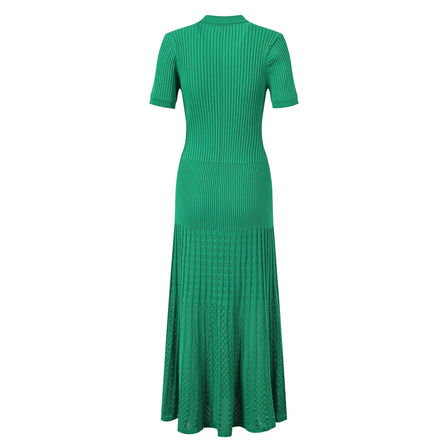 Summer Women Knitted Short Sleeve Maxi Dresses