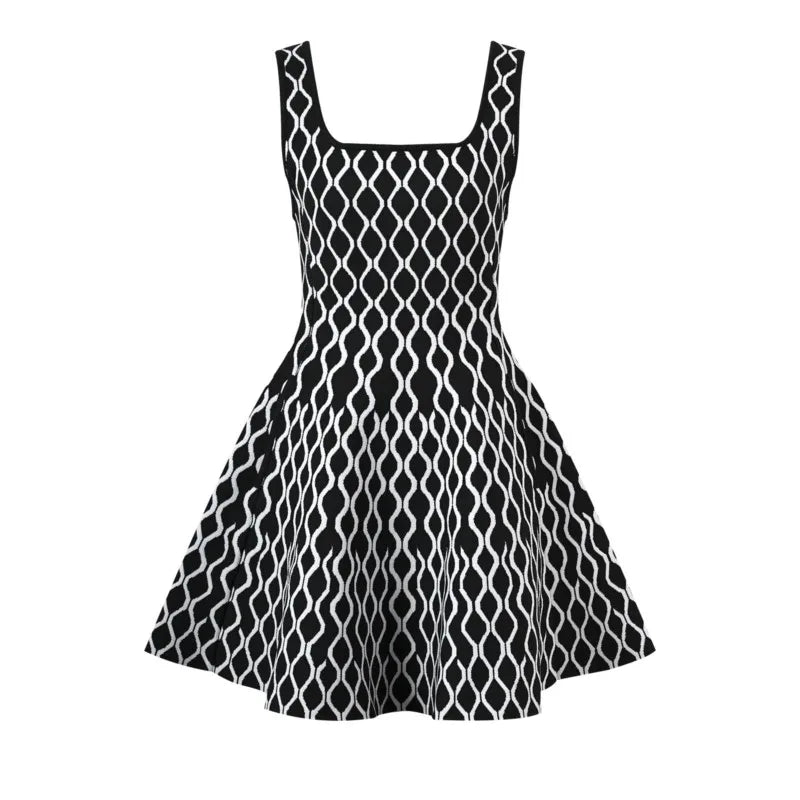 Women's U-neck knitted dress