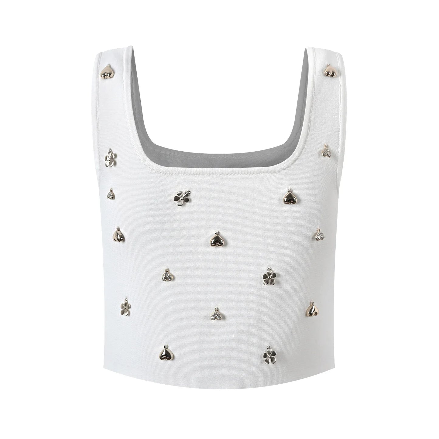Square Collar Sleeveless Tank Top Slim Mini Skirt Women Solid 2Pcs
