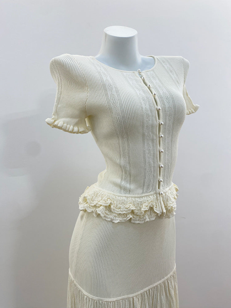 Women's beige elegant two piece suit