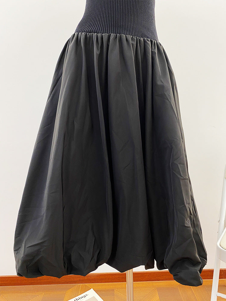 Women's black knitted slim fit dress