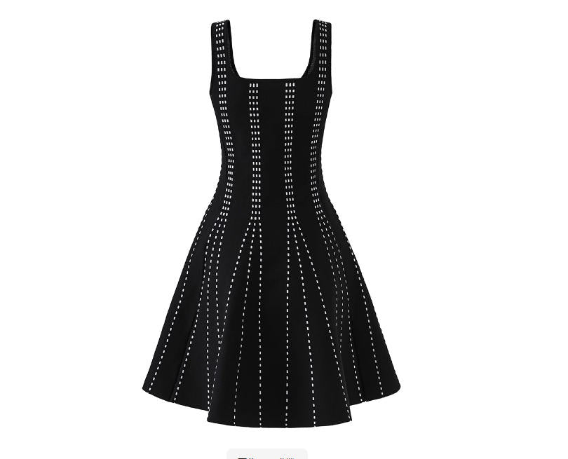 Women's black embroidered two-piece suit