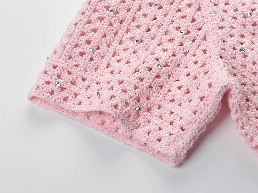 Pink diamond cardigan for women