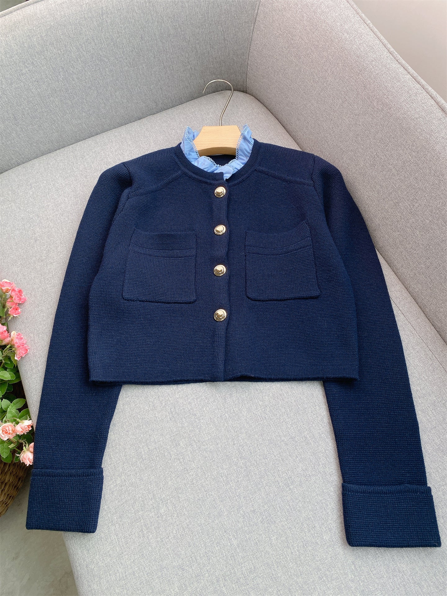 women's long sleeve knitted cardigan