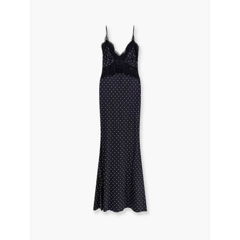 women's lace polka dot dress