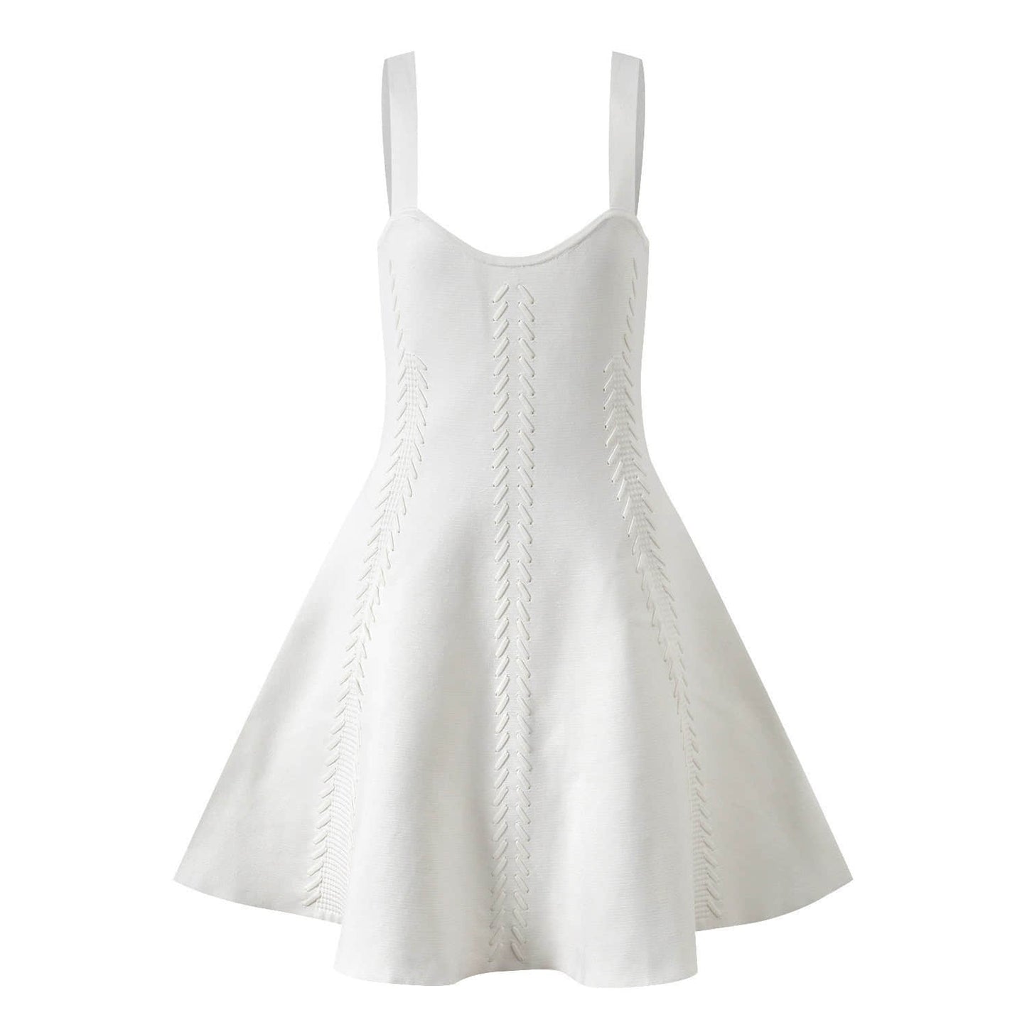 Women's white knitted two-piece suit