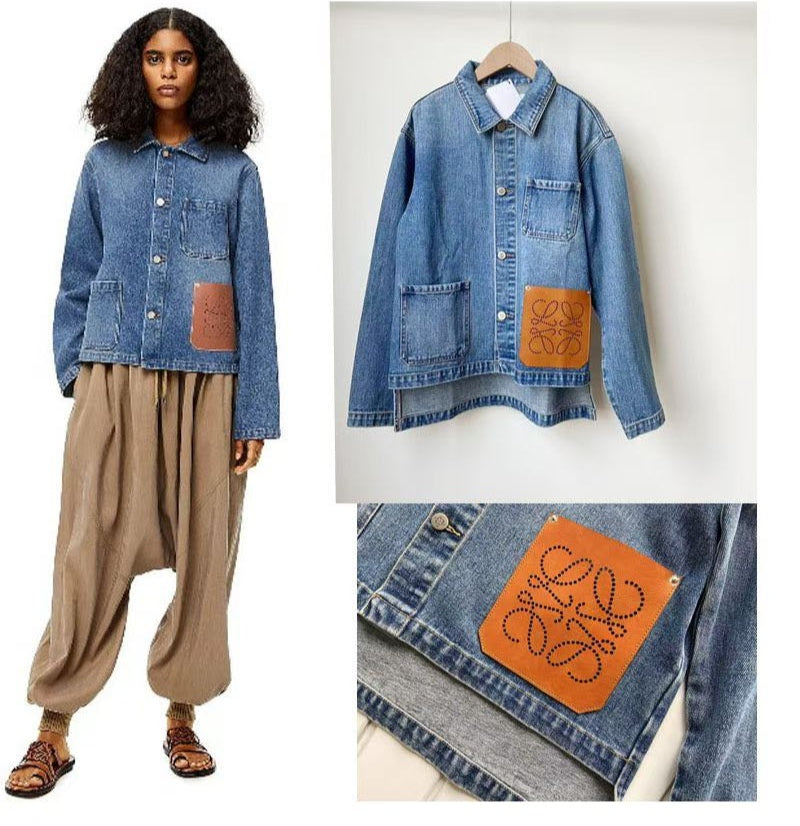 Blue long sleeve denim jacket