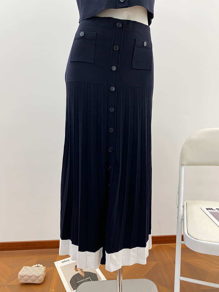 Women's slim cardigan skirt two-piece suit
