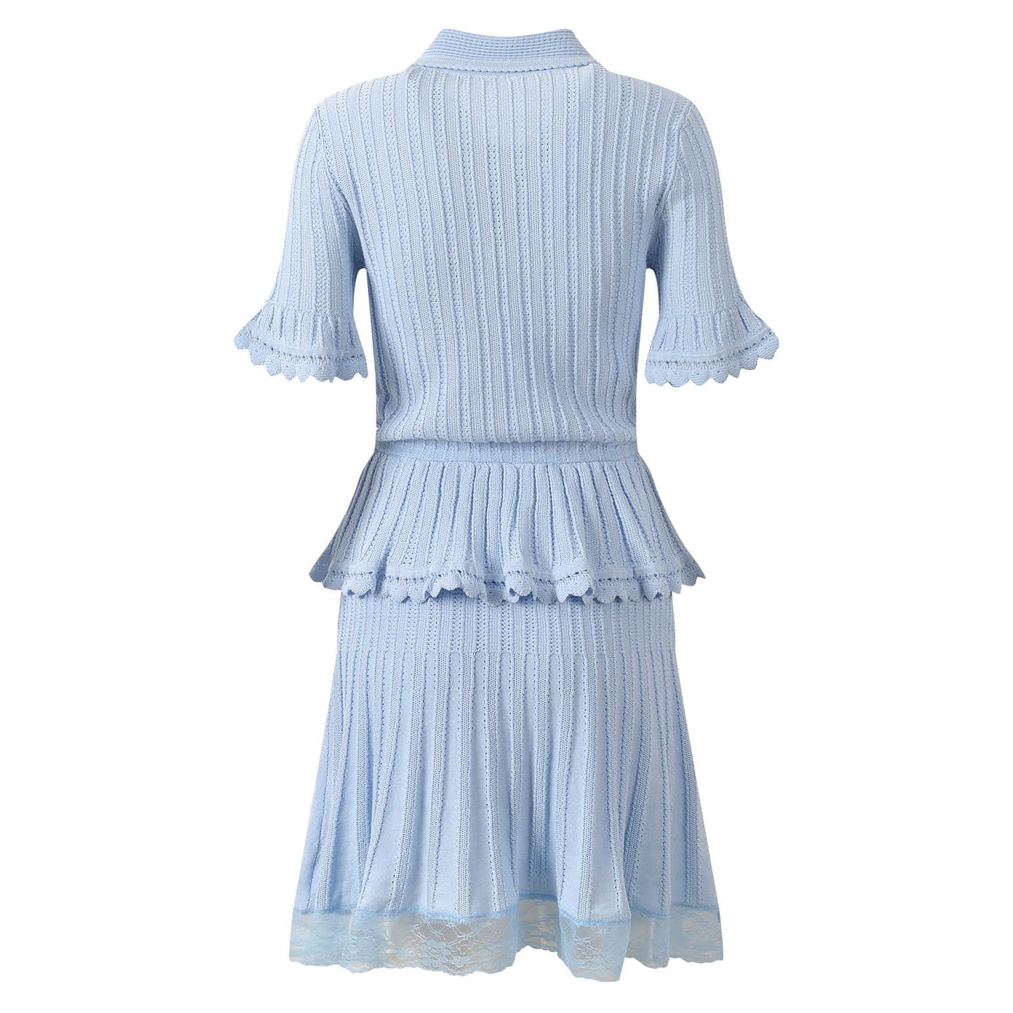 Blue short sleeve elegant dress