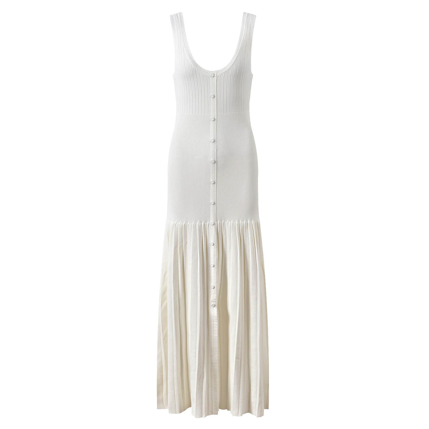 White women's knitted slim fit dress