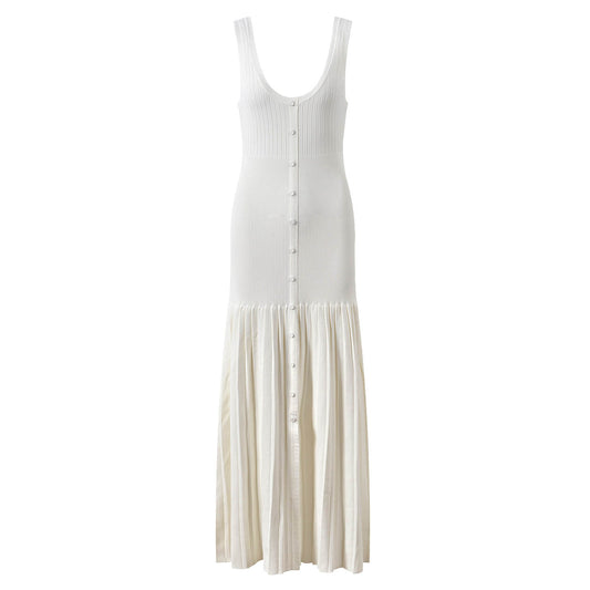 White women's knitted slim fit dress