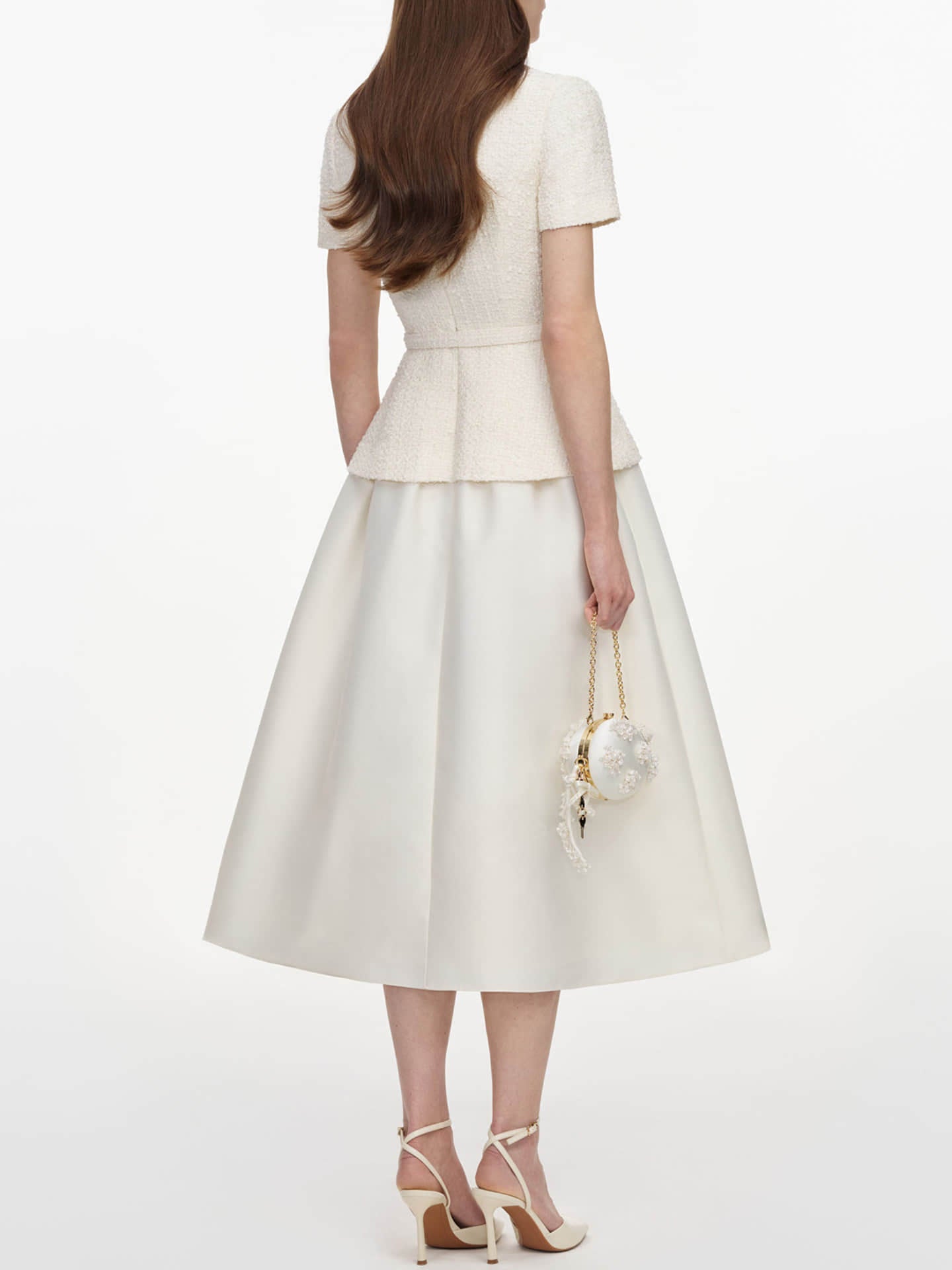 Women's beige short sleeve slim fit midi dress