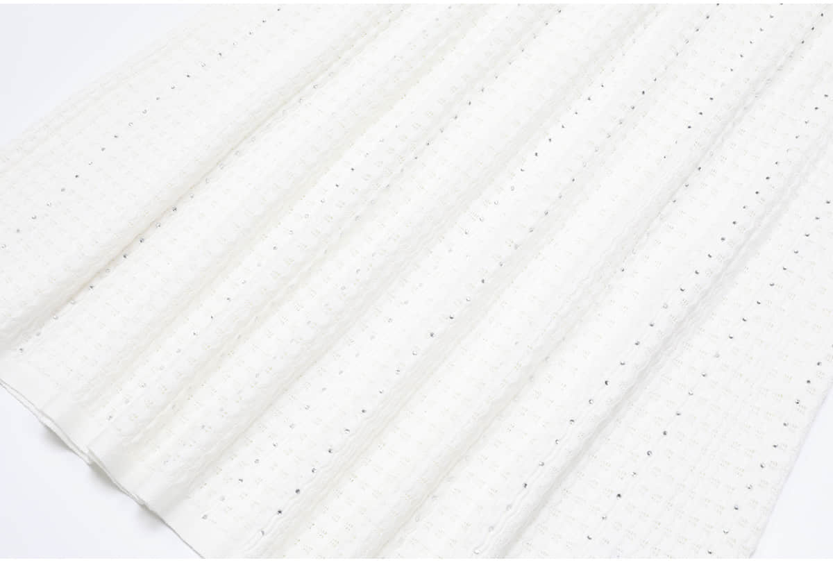 White short-sleeved knitted slim long dress