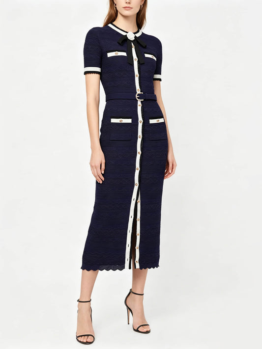 Women's round neck short sleeve long dress