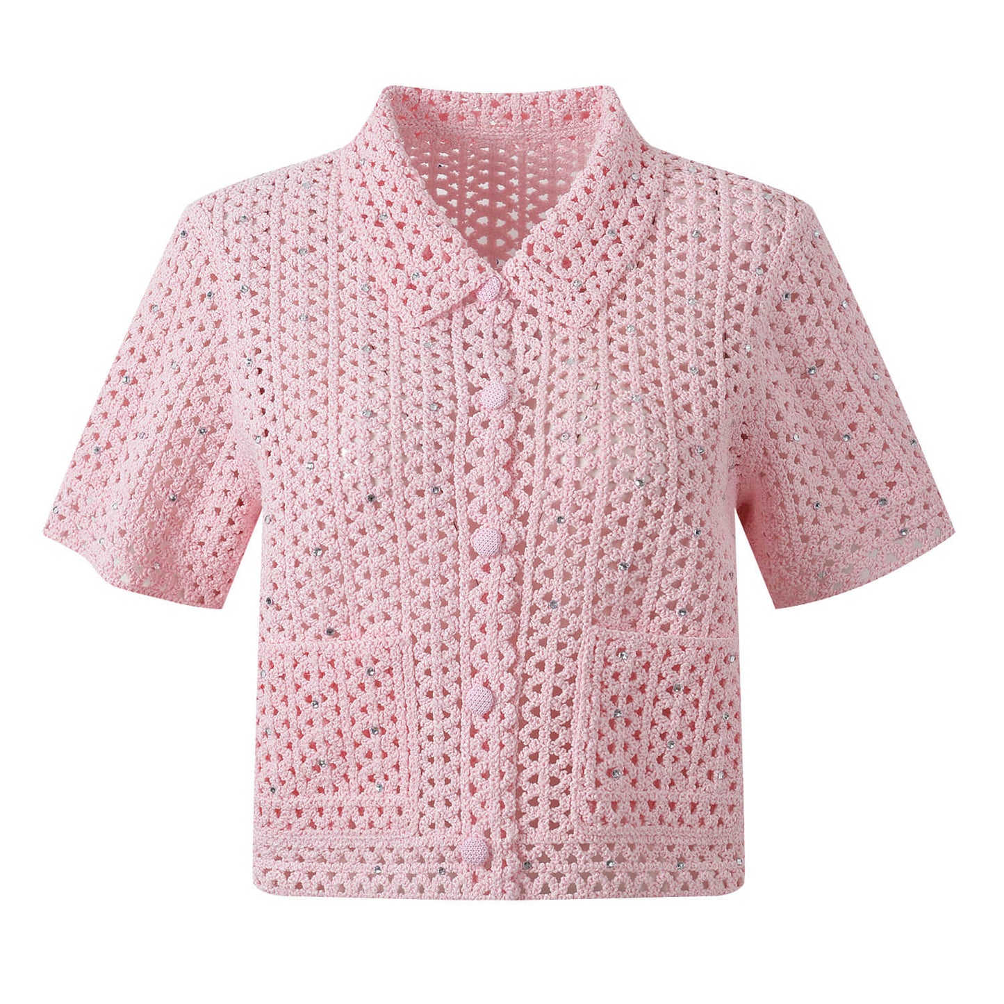 Pink diamond cardigan for women