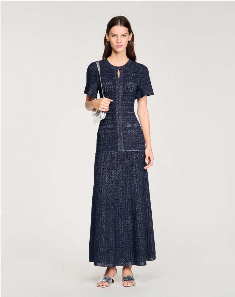 Women's short sleeved round neck elegant dress