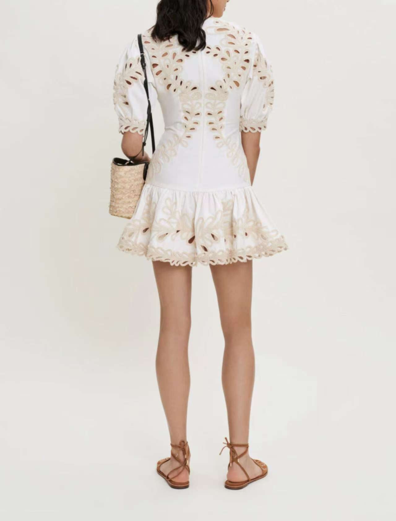 Women's Embroidered Hollow Elegant Mini Dress