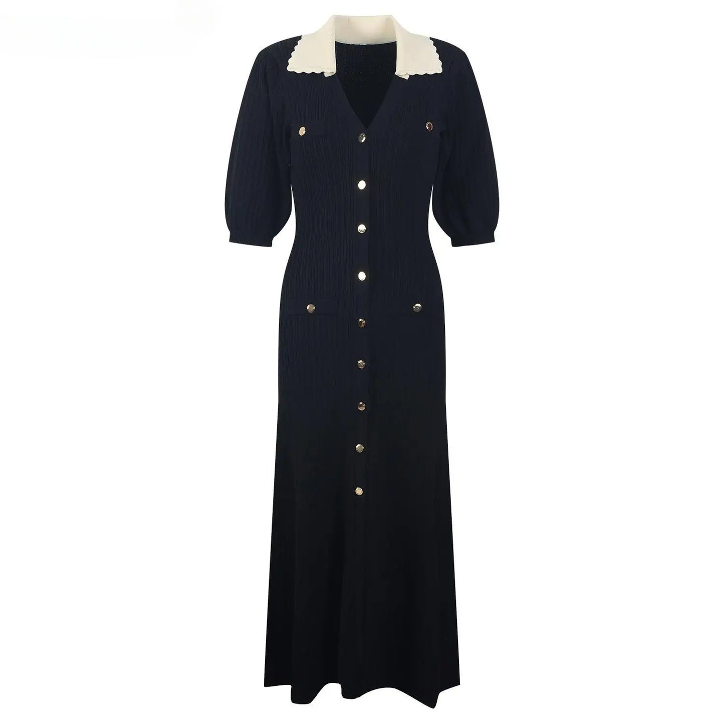 Women Single-breasted Mermaid Maxi Dress