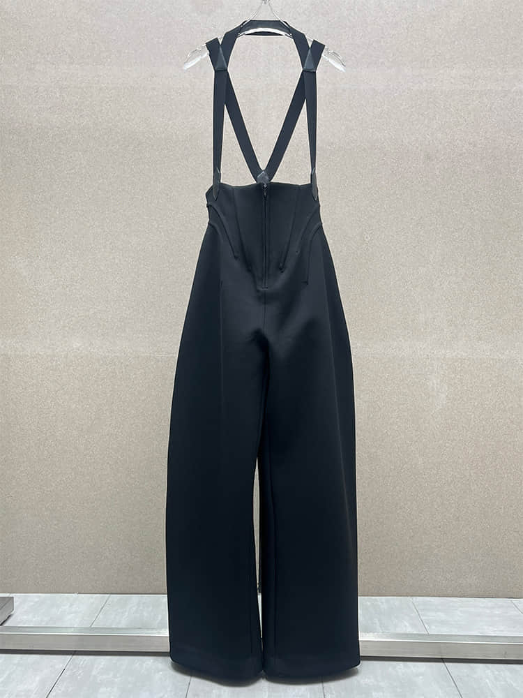 Women's black high quality casual trousers