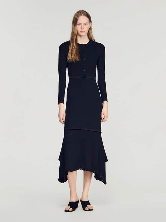 Long-sleeved cardigan and skirt two-piece suit